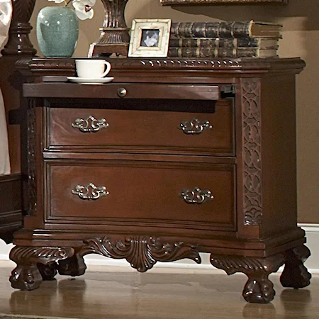 Traditional 2-Drawer Nightstand with Tray